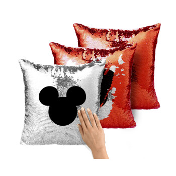 mouse man, Μαξιλάρι καναπέ Μαγικό Κόκκινο με πούλιες 40x40cm περιέχεται το γέμισμα