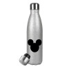 Metallic Glitter Silver Thermos Flask (Stainless steel), double-walled, 500ml