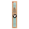 Easter Set, wooden keychain & aromatic flat Easter candle (30cm) (TURQUOISE)