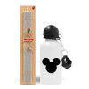 Easter Set, metallic aluminum water bottle (500ml) & aromatic flat Easter candle (30cm) (GRAY)