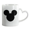 Mug heart handle, ceramic, 330ml