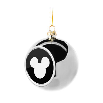 mouse man, Στολίδι Χριστουγεννιάτικη μπάλα δένδρου Ασημένια 8cm