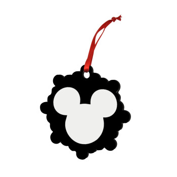 mouse man, Christmas ornament snowflake wooden 7.5cm