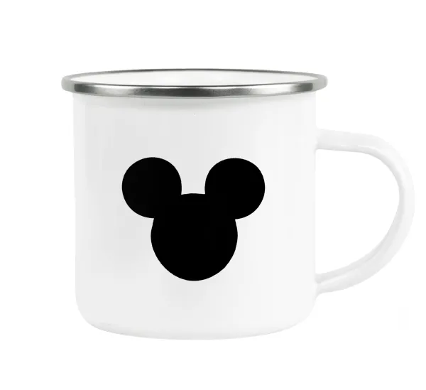 mouse man — Metallic enamel cup white 360ml