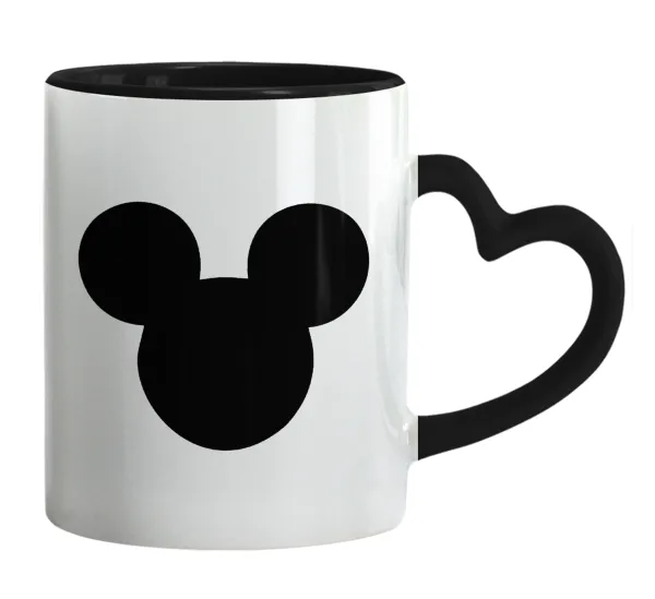 mouse man — Mug heart black handle, ceramic, 330ml