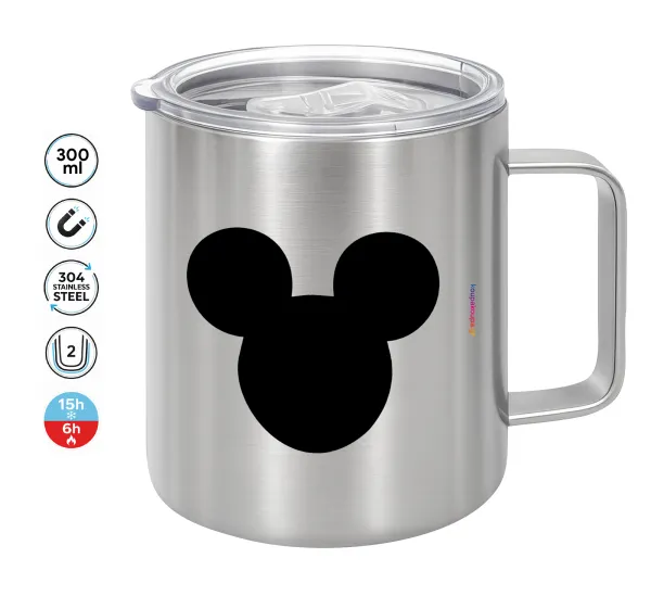 mouse man — Double-walled stainless steel mug 300ml with temperature-retaining lid