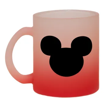 mouse man, Κούπα γυάλινη δίχρωμη με βάση το κόκκινο ματ, 330ml