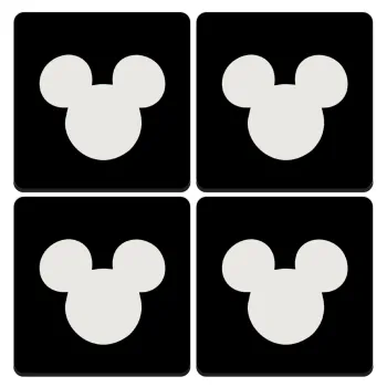 mouse man, ΣΕΤ 4 Σουβέρ ξύλινα τετράγωνα (9cm)