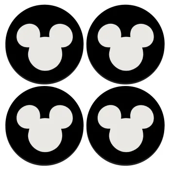 mouse man, ΣΕΤ 4 Σουβέρ ξύλινα στρογγυλά (9cm)