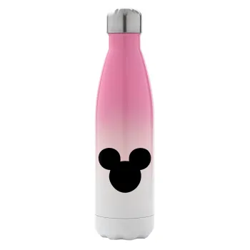 mouse man, Metal mug thermos Pink/White (Stainless steel), double wall, 500ml