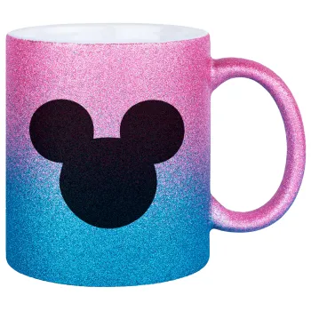 mouse man, Κούπα Χρυσή/Μπλε Glitter, κεραμική, 330ml