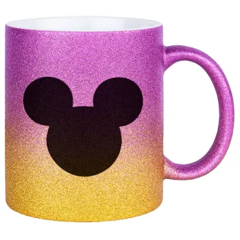 mouse man, Κούπα Χρυσή/Ροζ Glitter, κεραμική, 330ml