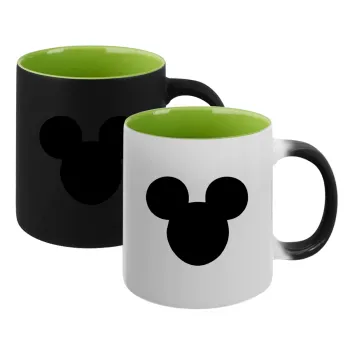 mouse man, Κούπα Μαγική εσωτερικό πράσινο, κεραμική 330ml που αλλάζει χρώμα με το ζεστό ρόφημα