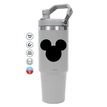 mouse man, ΓΚΡΙ χρώματος Θερμός Ανοξείδωτο 890ml (30oz) με χερούλι