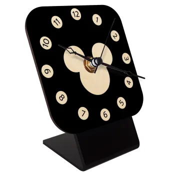 mouse man, Quartz Table clock in natural wood (10cm)