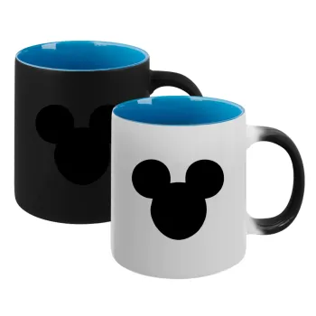 mouse man, Κούπα Μαγική εσωτερικό μπλε, κεραμική 330ml που αλλάζει χρώμα με το ζεστό ρόφημα