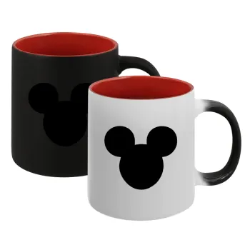 mouse man, Κούπα Μαγική εσωτερικό κόκκινο, κεραμική, 330ml που αλλάζει χρώμα με το ζεστό ρόφημα