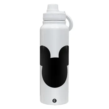 mouse man, Θερμός 1L Ανοξείδωτο με Βάση Κινητού & Διπλά Τοιχώματα