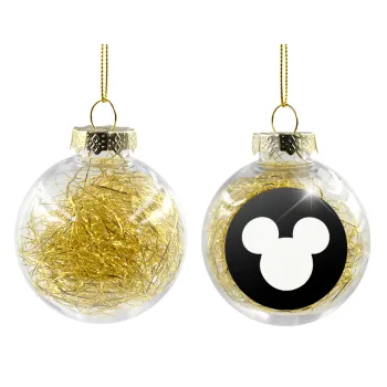 mouse man, Transparent Christmas tree ball ornament with gold filling 8cm