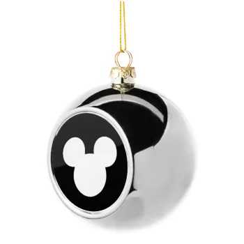 mouse man, Silver 8cm Christmas tree ball ornament