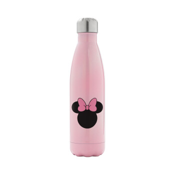 mouse girl, Metal mug thermos Pink Iridiscent (Stainless steel), double wall, 500ml