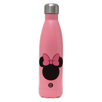 mouse girl, Metal mug thermos Pink Mat (Stainless steel), double wall, 500ml