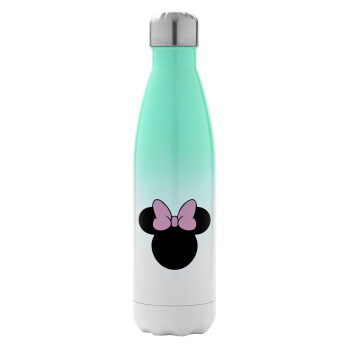 mouse girl, Metal mug thermos Green/White (Stainless steel), double wall, 500ml