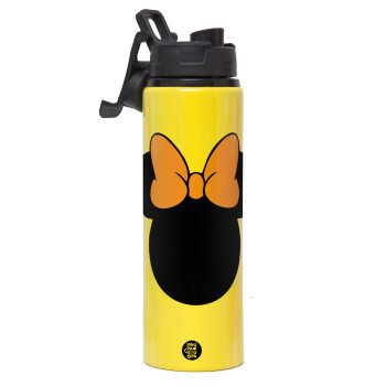 mouse girl, Metallic water bottle with safety lid, 850ml aluminum