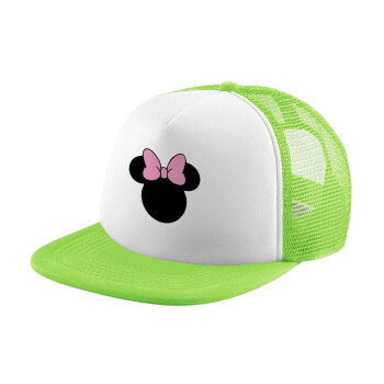 mouse girl, Καπέλο Soft Trucker με Δίχτυ Πράσινο/Λευκό