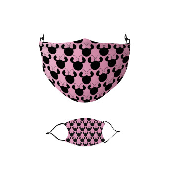 mouse girl, Μάσκα υφασμάτινη παιδική πολλαπλών στρώσεων με υποδοχή φίλτρου