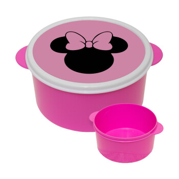 mouse girl, ΡΟΖ παιδικό δοχείο φαγητού (lunchbox) πλαστικό (BPA-FREE) Lunch Βox M16 x Π16 x Υ8cm