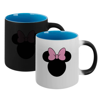 mouse girl, Κούπα Μαγική εσωτερικό μπλε, κεραμική 330ml που αλλάζει χρώμα με το ζεστό ρόφημα