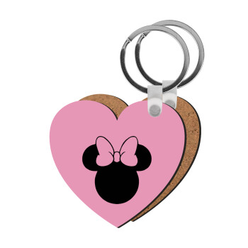 mouse girl, Μπρελόκ Ξύλινο καρδιά MDF