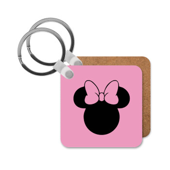 mouse girl, Μπρελόκ Ξύλινο τετράγωνο MDF