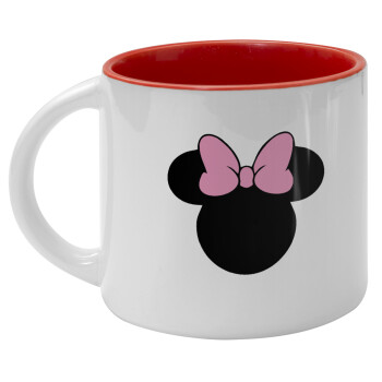 mouse girl, Κούπα κεραμική 400ml Λευκή/Κόκκινη