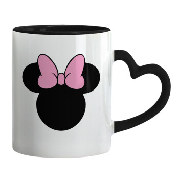 mouse girl, Mug heart black handle, ceramic, 330ml