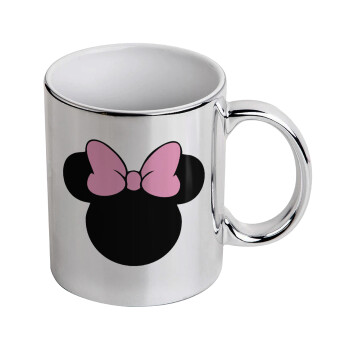 mouse girl, Mug ceramic, silver mirror, 330ml