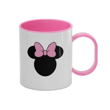 mouse girl, Κούπα (πλαστική) (BPA-FREE) Polymer Ροζ για παιδιά, 330ml