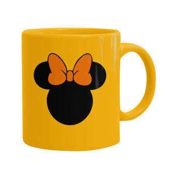 mouse girl, Ceramic coffee mug yellow, 330ml (1pcs)