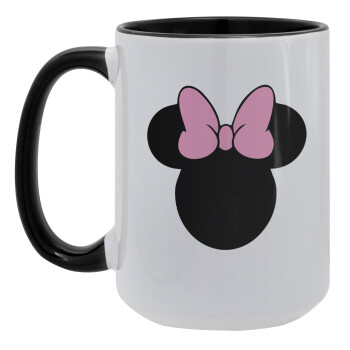 mouse girl, Κούπα Mega 15oz, κεραμική Μαύρη, 450ml