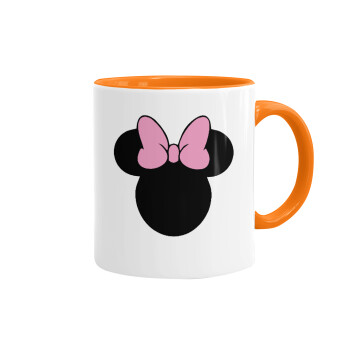 mouse girl, Κούπα χρωματιστή πορτοκαλί, κεραμική, 330ml