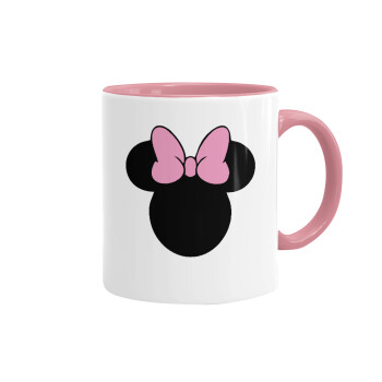 mouse girl, Κούπα χρωματιστή ροζ, κεραμική, 330ml
