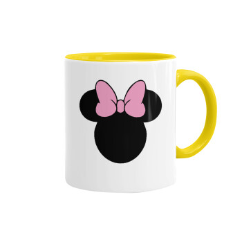 mouse girl, Mug colored yellow, ceramic, 330ml