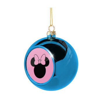 mouse girl, Blue Christmas tree ball ornament 8cm