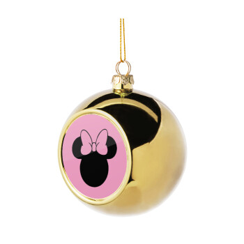 mouse girl, Στολίδι Χριστουγεννιάτικη μπάλα δένδρου Χρυσή 8cm