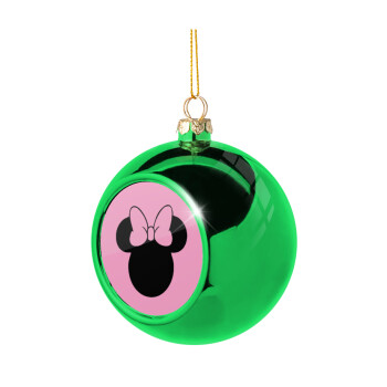 mouse girl, Green Christmas tree ornament ball 8cm