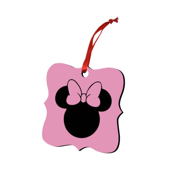 mouse girl, Στολίδι Χριστουγεννιάτικο στολίδι polygon ξύλινο 7.5cm