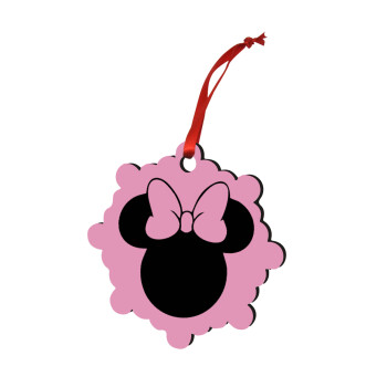 mouse girl, Christmas ornament snowflake wooden 7.5cm