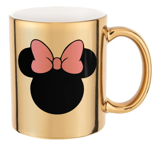 mouse girl — Mug ceramic, gold mirror, 330ml