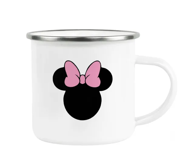 mouse girl — Metallic enamel cup white 360ml